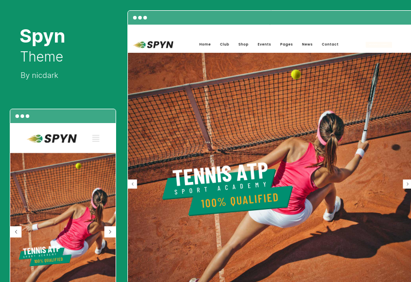 Tema Spyn - Tema WordPress Klub Tenis