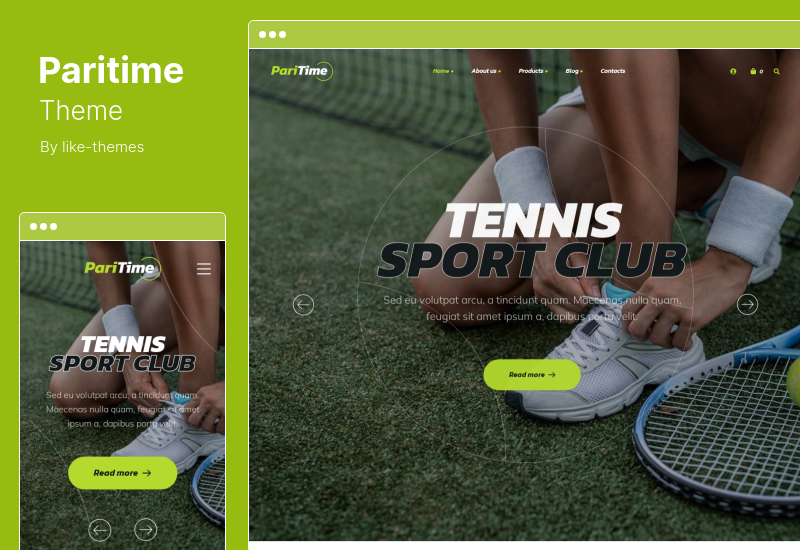 Paritime Teması - Tenis Kulübü WordPress Teması