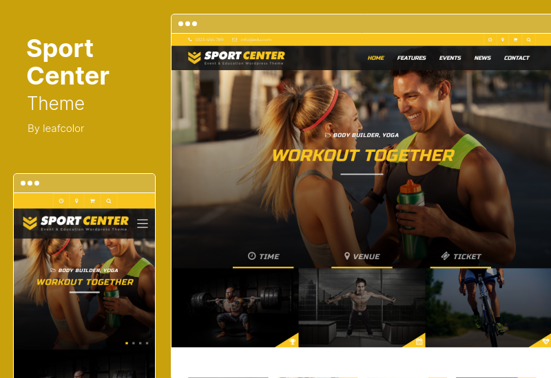 Sport Center Theme - Tema multipropósito de WordPress para eventos y educación