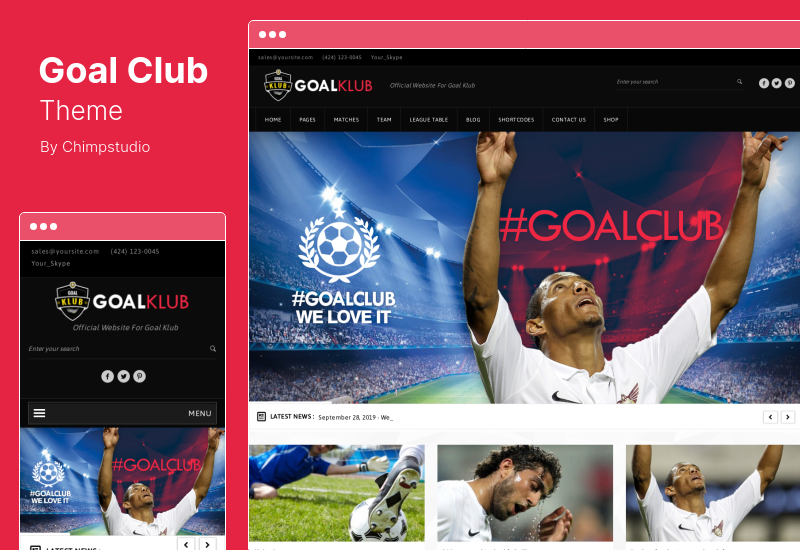 Goal Club Theme - กีฬาและกิจกรรม WordPress Theme