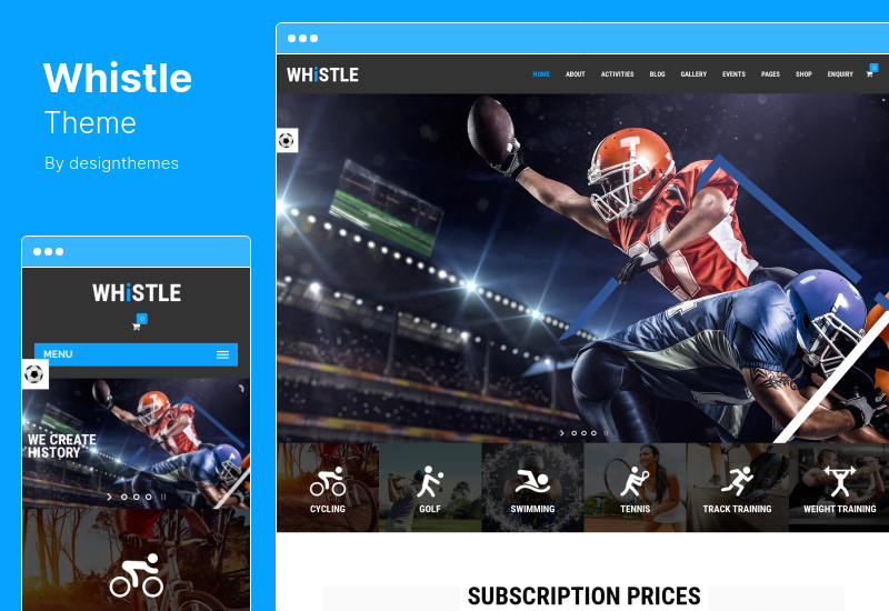 Whistle Theme - Тема WordPress для спортивного клуба