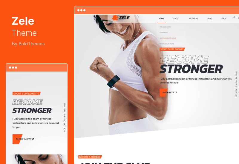 Motyw Zele - Fitness, siłownia i sport Motyw WordPress