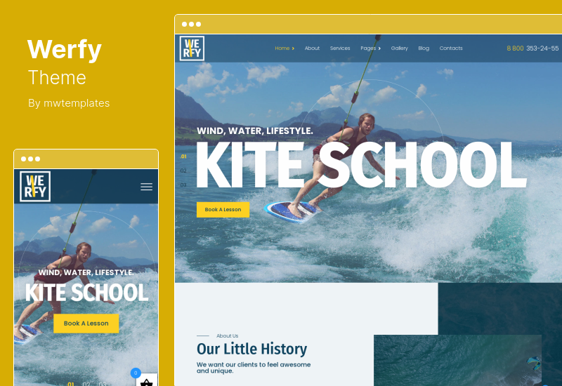 Thème Werfy - Thème WordPress pour le surf et les sports nautiques