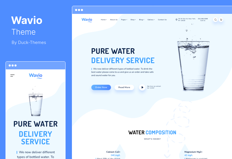 Wavio-Thema - WordPress-Theme für die Wasserversorgung