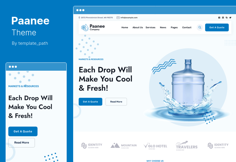 Paanee-Theme - Trinkwasserlieferung WordPress-Theme