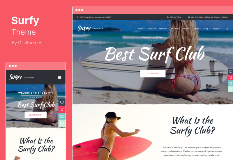 Tema Surfy - Tema WordPress pentru surfing și sporturi acvatice