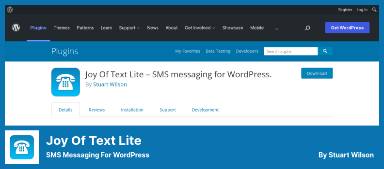 Complemento Joy Of Text Lite - Mensajes SMS para WordPress