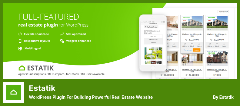 Estatik Plugin - Plugin WordPress pentru construirea unui site web imobiliar puternic