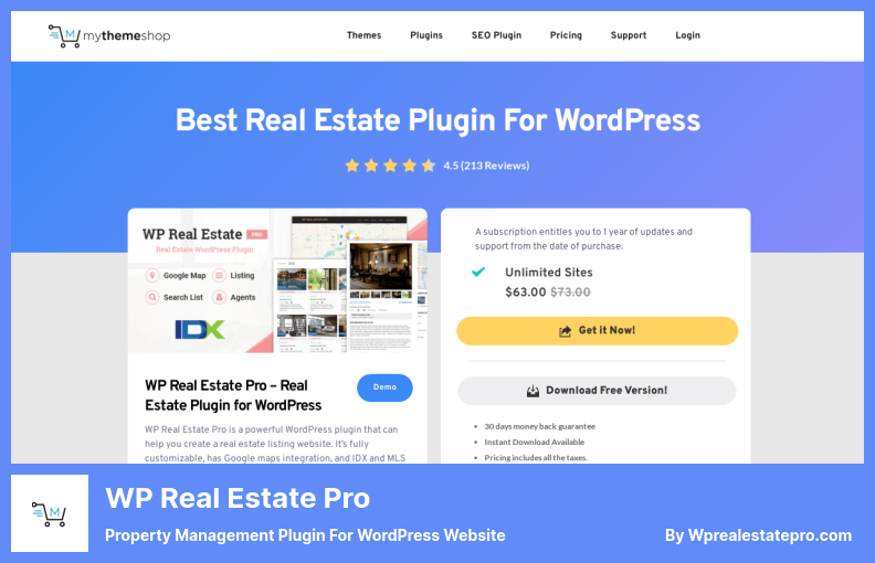 WP Real Estate Pro Plugin - Plugin de gerenciamento de propriedades para site WordPress