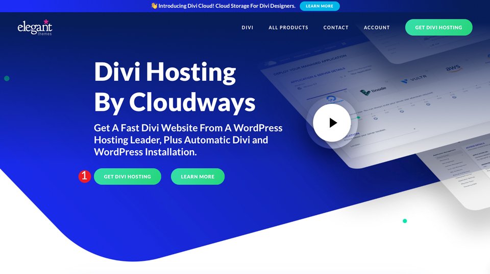 احصل على استضافة Divi