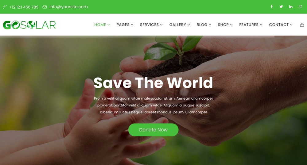 GoSolar Nature WordPress الموضوع