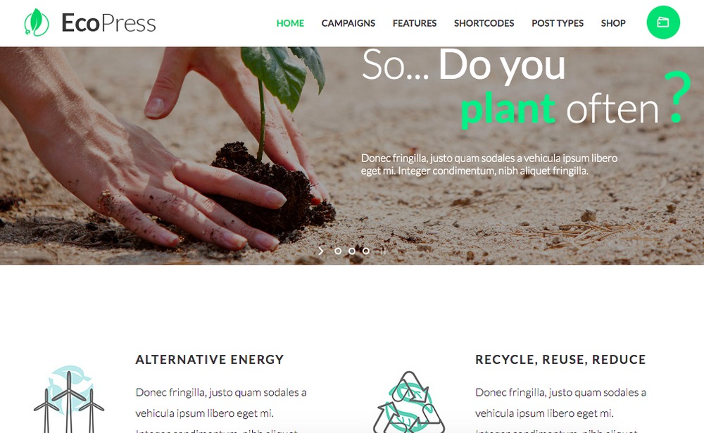 Eco Press Naturaleza Temas de WordPress