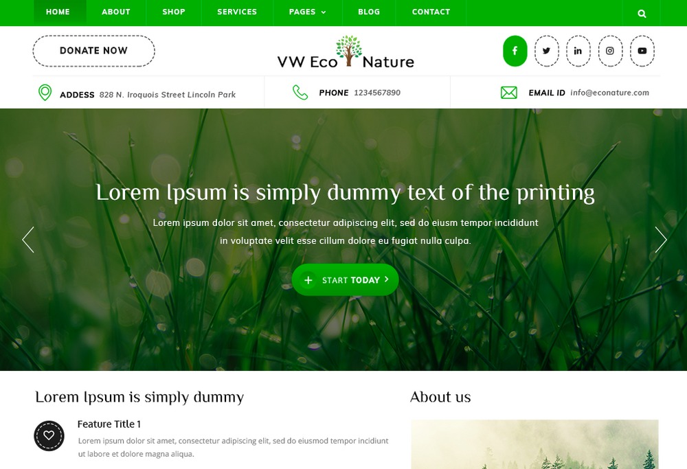 ธีม WordPress Eco Nature ของ VW