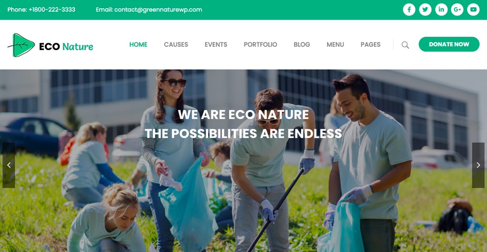 Tema de WordPress de naturaleza ecológica