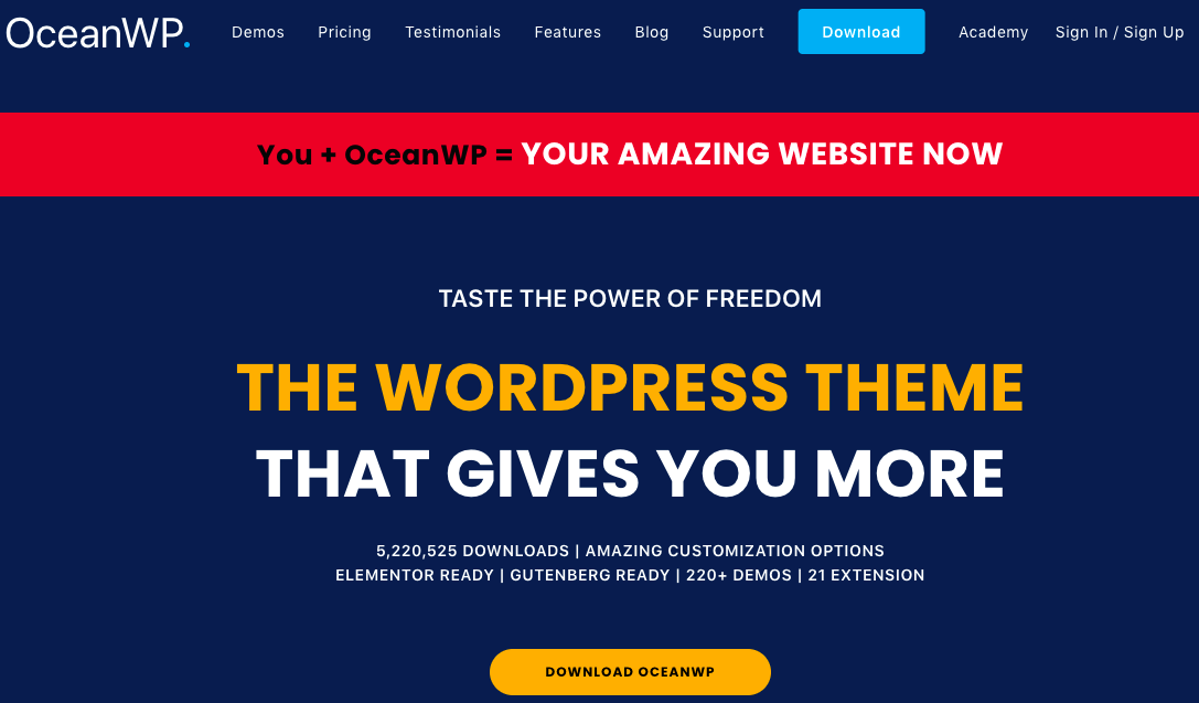 OceanWP 자연 WordPress 테마