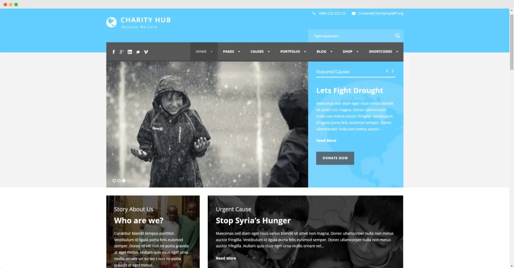 Charity Hub — тема WordPress для сбора средств