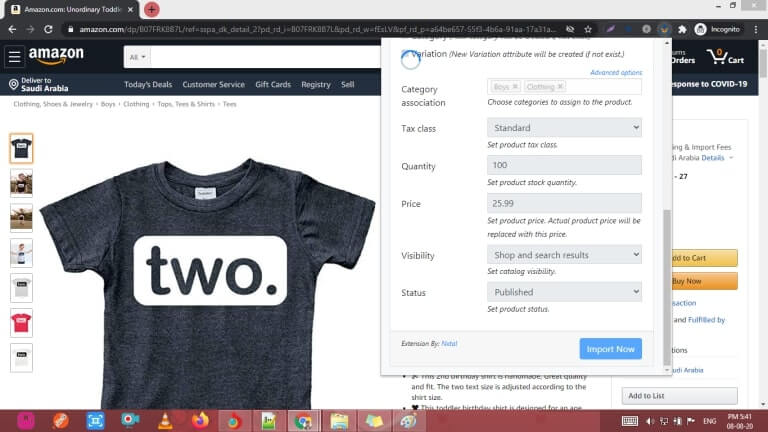 Faceți clic pe butonul Import acum pentru a importa date în WooCommerce