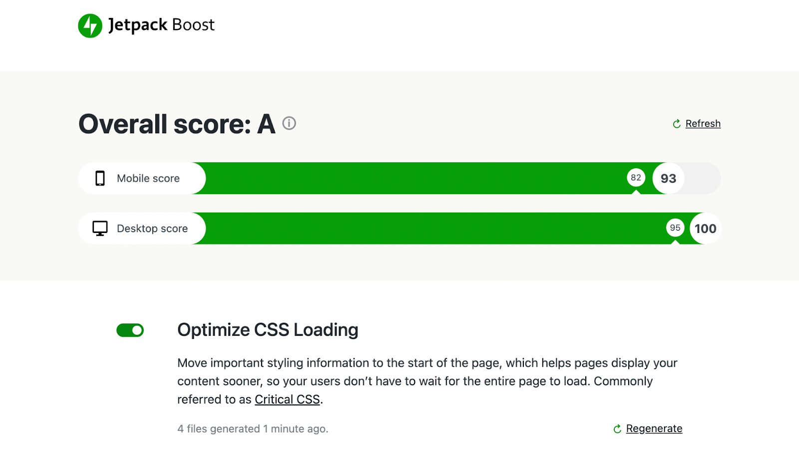 otimizando CSS com Jetpack Boost