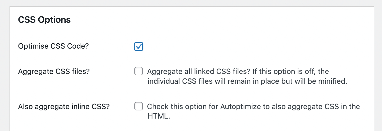 opções para otimizar o código CSS