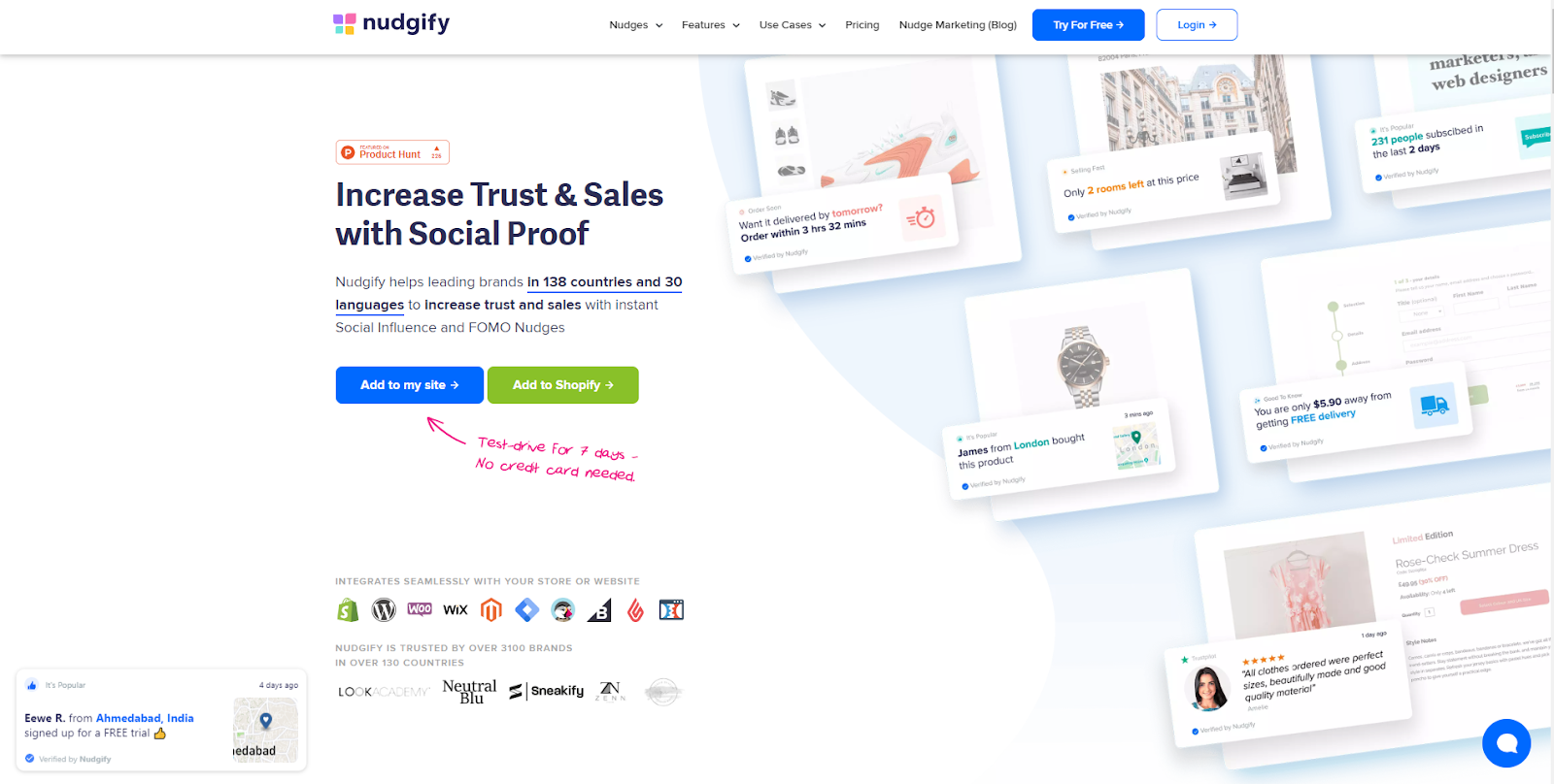 無料のShopifyアプリ-Nudgify