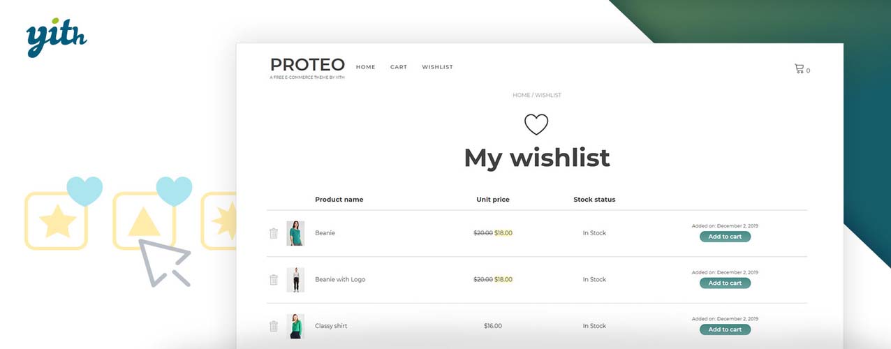 YITH WooCommerce 위시리스트