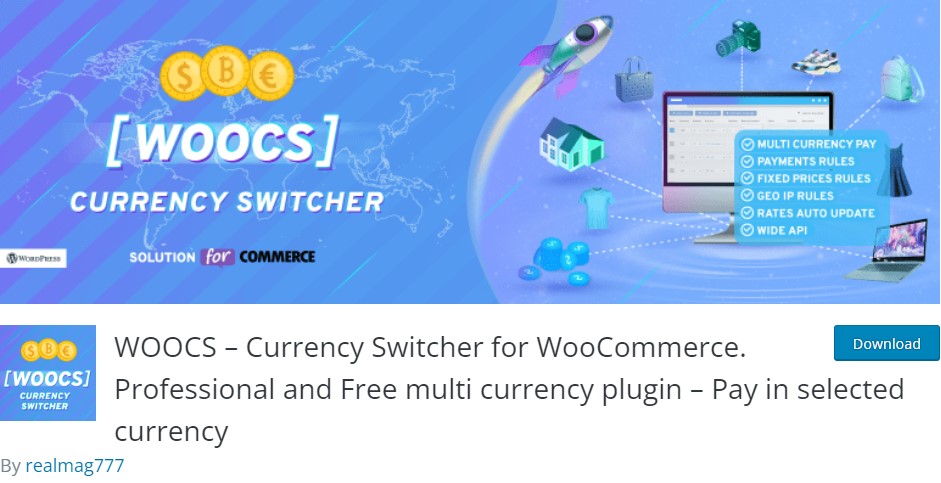 WOCS – ตัวสลับสกุลเงินสำหรับ WooCommerce