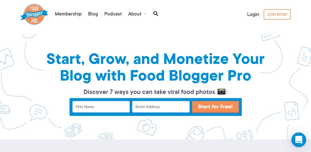 Food Blogger Pro 웹사이트 예시