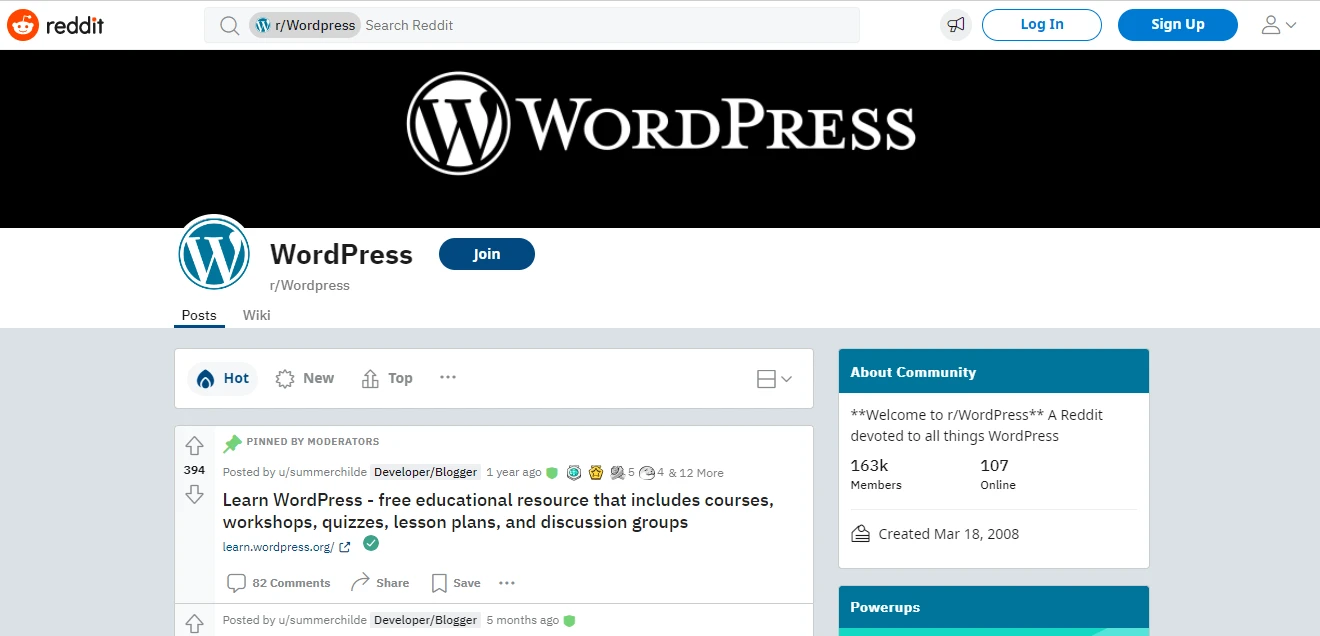 Społeczność Reddit WordPress