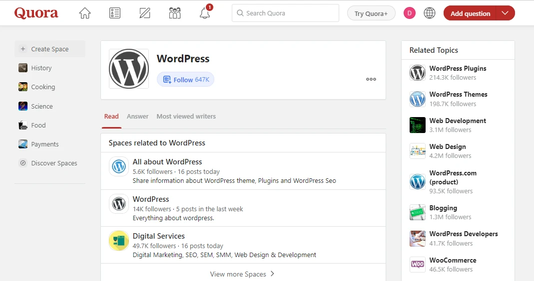 Forumul Quora WordPress