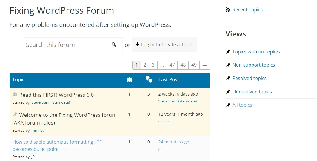 منتدى Fixing WordPress