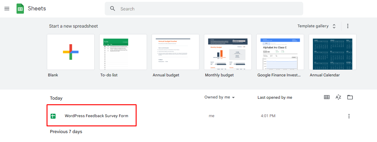 formular de sondaj wordpress folosind datele Google Sheet