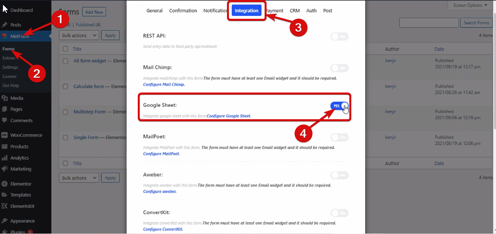 integrasikan google sgget untuk membuat formulir survei WordPress