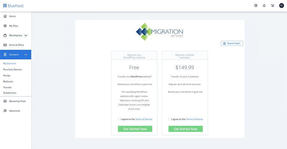 Migration de site Web gratuite