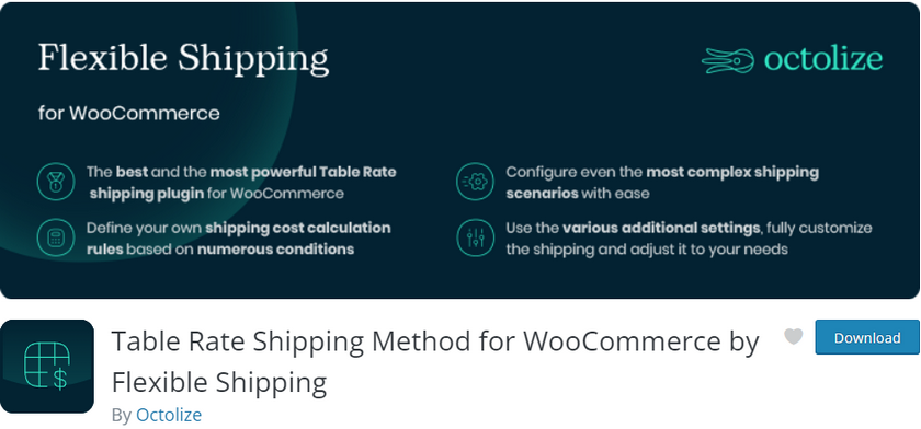 melhores plugins de envio de woocommerce - envio de taxa de tabela