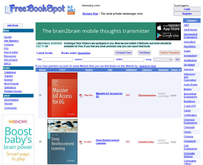 FreeBookSpot Descărcați cărți electronice gratuit