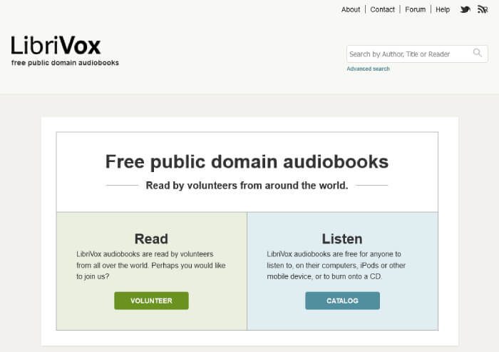 LibriVox無料のパブリックドメインオーディオブック