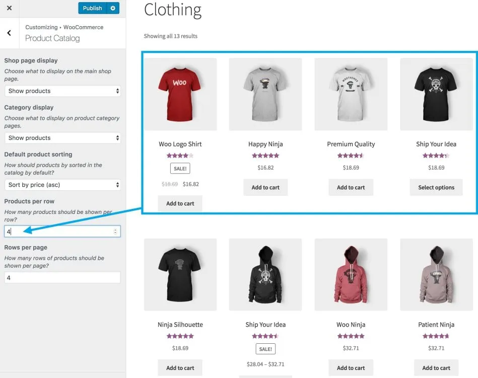 WooCommerce 카탈로그