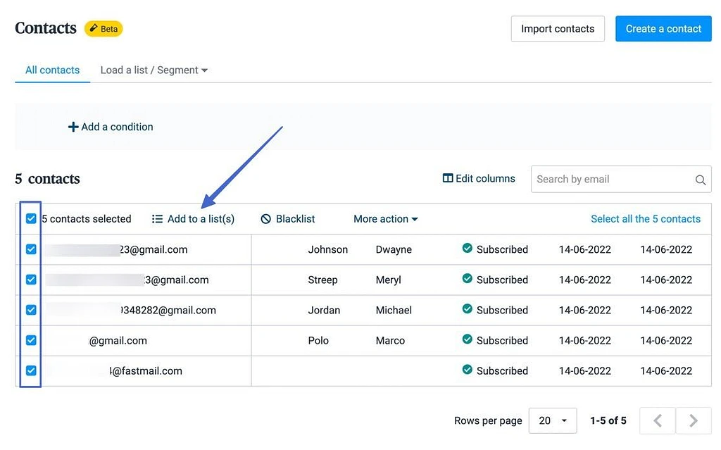 เพิ่มในรายการสำหรับการตลาดผ่านอีเมลของ Shopify