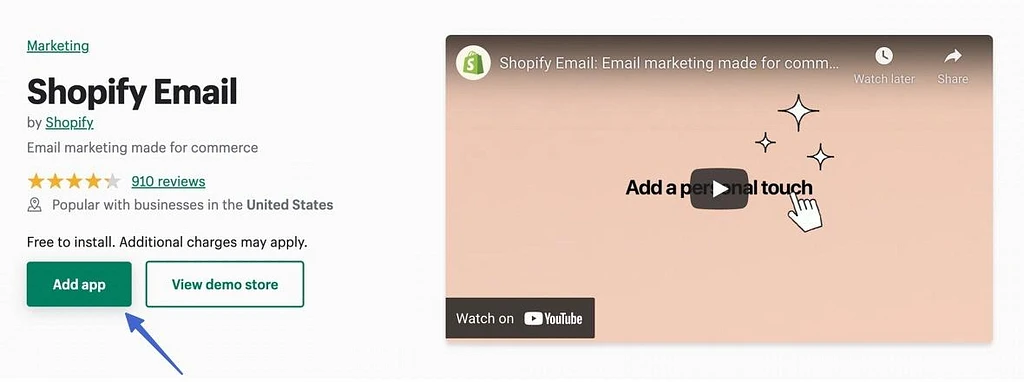 Shopify app di posta elettronica