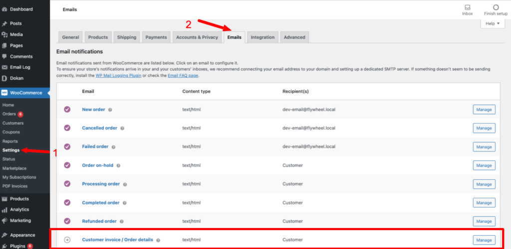 البريد الإلكتروني لـ WooCommerce لـ Invoice_how لإرسال فاتورة العميل في WooCommerce