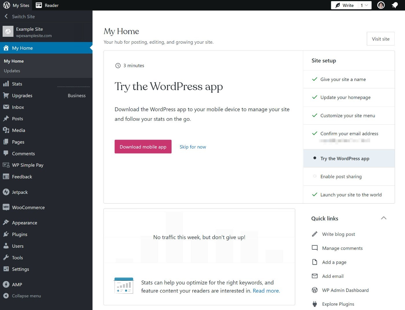 Tablero de WordPress.com