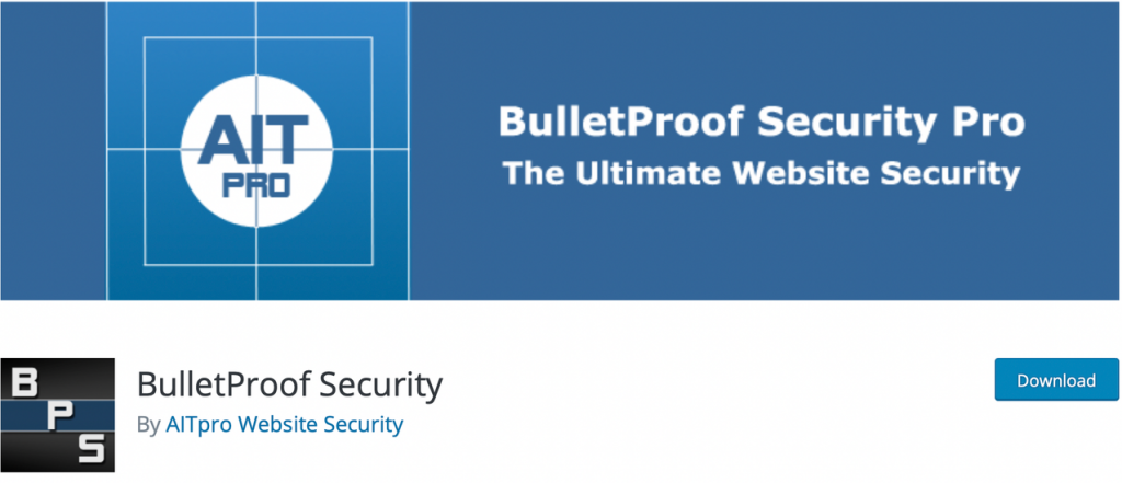 The official banner image for "BulletProof Security Pro" plugin, with it's branding.