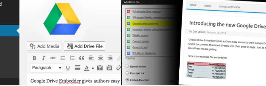 The Google Drive Embedder plugin.