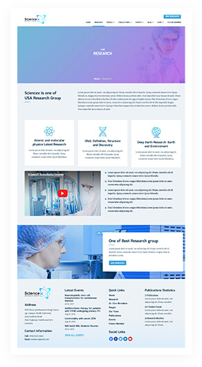 Science-X WordPress 교육 연구 테마