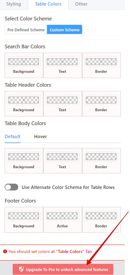 wie man ein Tabellen-Plugin designt und farblich anpasst