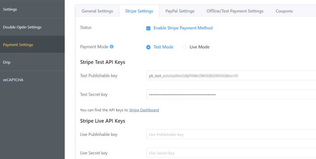 การตั้งค่า Stripe บน Fluent Forms