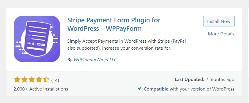 Instalar el complemento de pago de Stripe