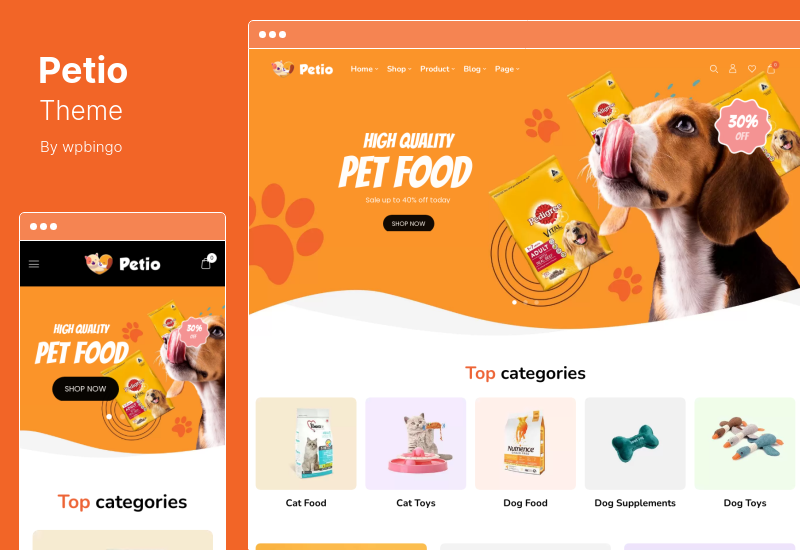 Petio Teması - Pet Mağazası WooCommerce Teması