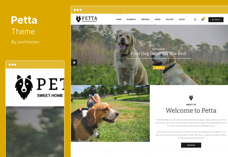 Tema Petta - Tema WordPress Premium per la cura degli animali domestici