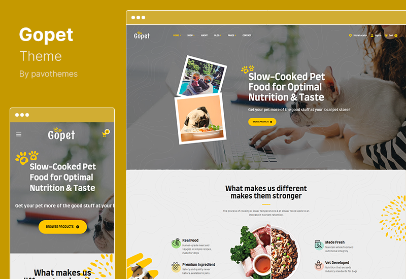 Gopet Teması - Pet Food WooCommerce WordPress Teması